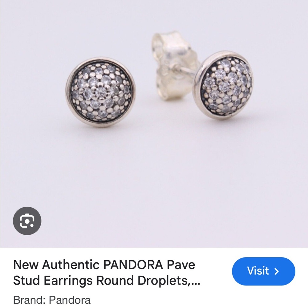 Pandora Silver Pave Circle Stud Earrings